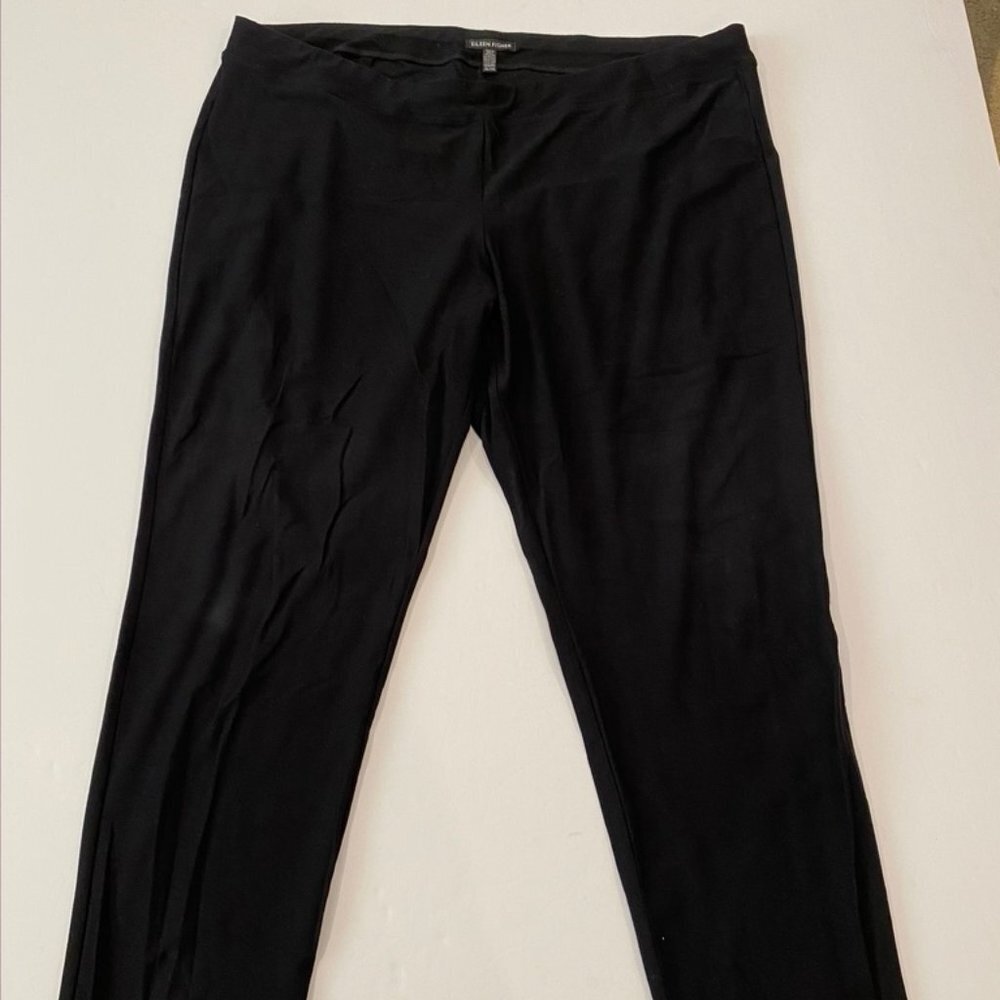 Eileen Fisher black elastic band ankle pants XL
